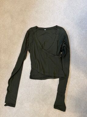 Athleta Long-Sleeve Butter V-Neck Wrap Top